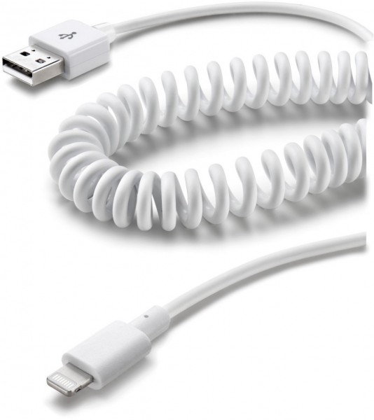 tvivl Klemme Forfølgelse Cellular Line Daten-Spiralkabel USB-Lightning 1m weiß | EURONICS