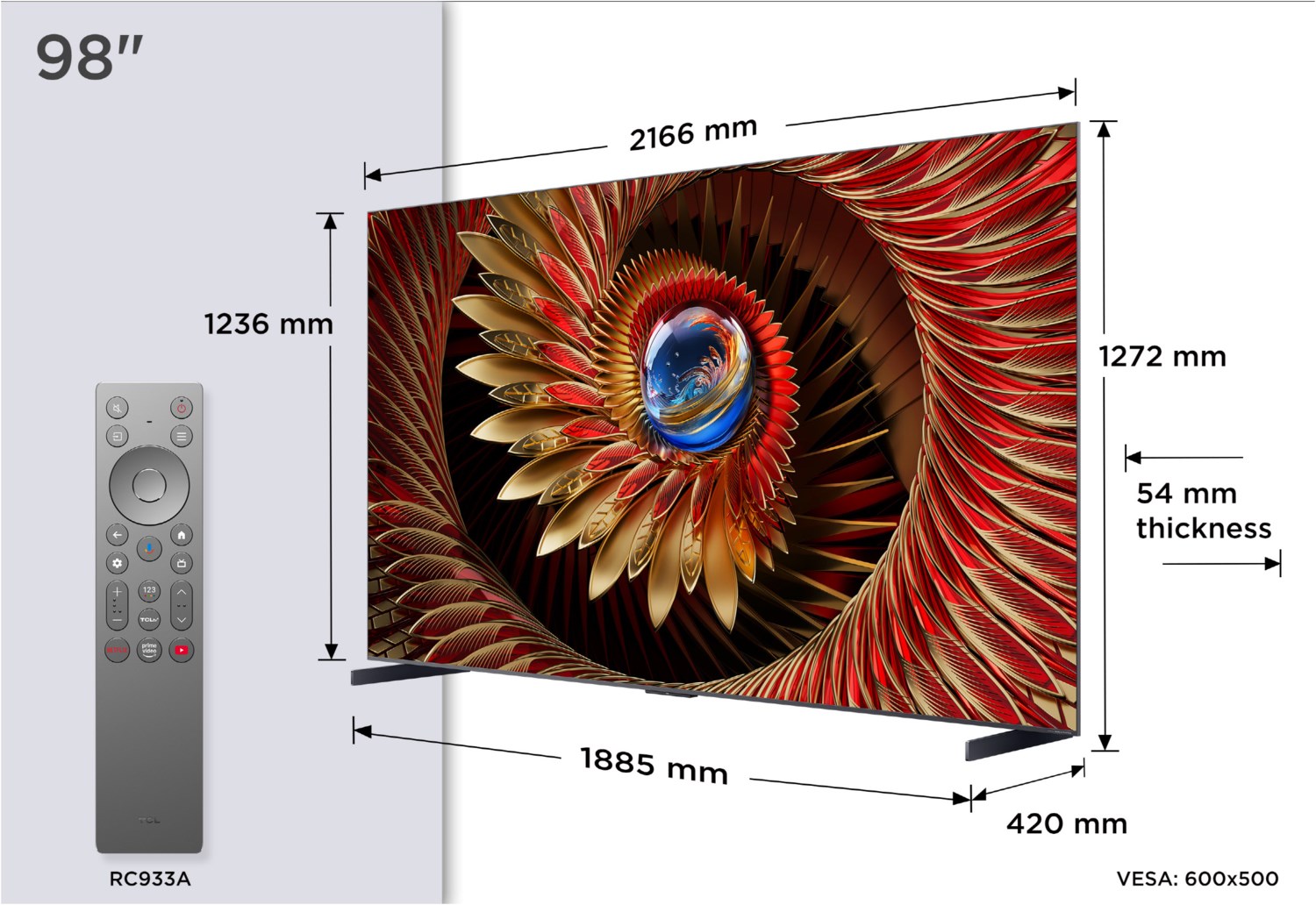 98C89K 248 cm (98&quot;) QD-Mini LED TV brushed metal / D