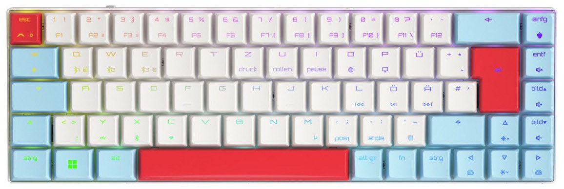 Xtrfy MX-LP 2.1 Compact (DE) MX Low Profile Speed Switches Kabellose Gaming Tastatur weiß