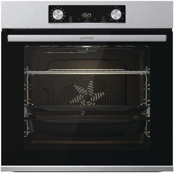 BOS6737E13X Einbaubackofen edelstahl/cleansteel, 77 l, Pizza-Stufe, schnelles Vorheizen, 59,5 cm breit, A