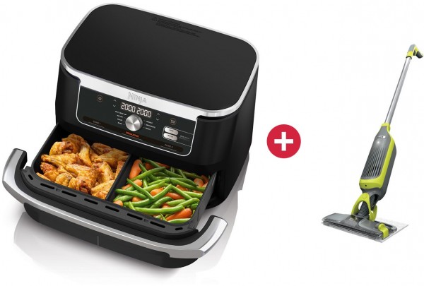 AF500EU Foodi FlexDrawer Heißluft-Fritteuse + Dein Geschenk: Shark VM200EU VacMop Hartbodenreiniger anthrazit