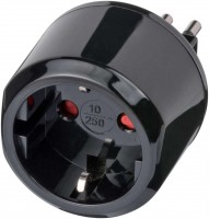 Reiseadapter mit Schutzkontakt für Italien schwarz