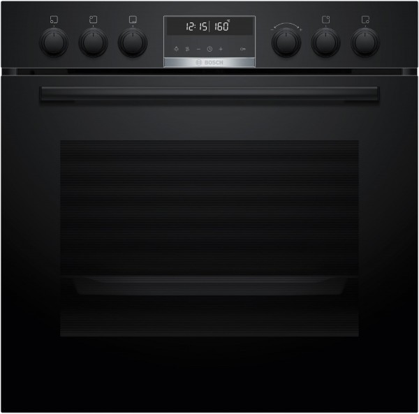 HEB578BB3 Einbau Elektro-Herd schwarz, 71 l, Pizza-Stufe, schnelles Vorheizen, 59,4 cm breit, A+, Serie 6