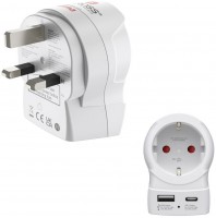 Reiseadapter EU>UK weiss