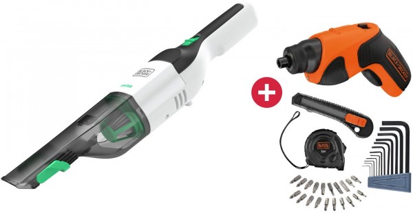 REVHV8C Handstaubsauger + Dein Geschenk: PIVOT Flashlight-Akkuschrauber, 0,125 l Staubvolumen