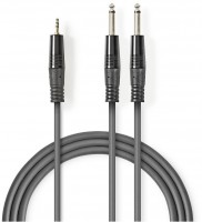 COTH23200GY15 Stereo-Kabel (1,5m) 2x 6,35-mm-Stecker>3,5-mm-Stecker grau