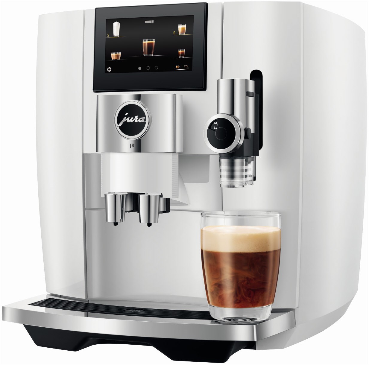 J8 Kaffee-Vollautomat Piano Black (EA), Latte Macchiato/Cappuccino/Milchkaffee, 15 bar, 1,9 l, schwarz