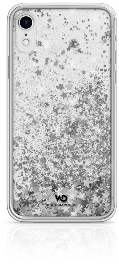 Cover Sparkle Schutz-/Design-Cover für iPhone XR silver stars