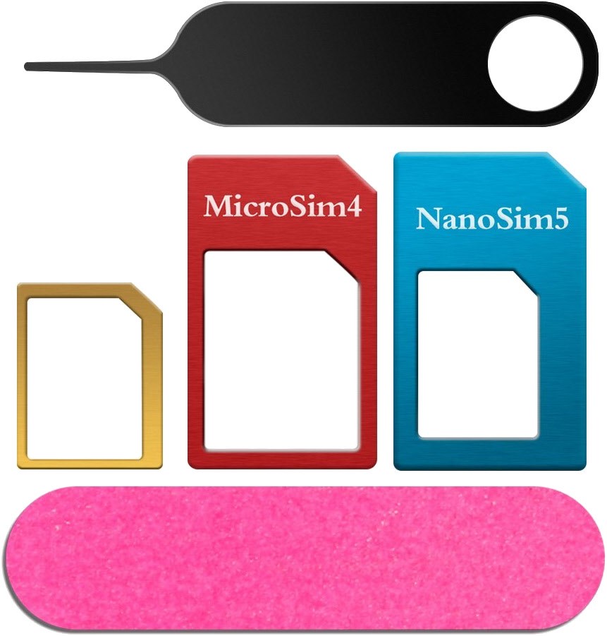 FELIXX Premium SIM Adapter, MicroSIM, NanoSIM 5-en-1 Set - FELIXX