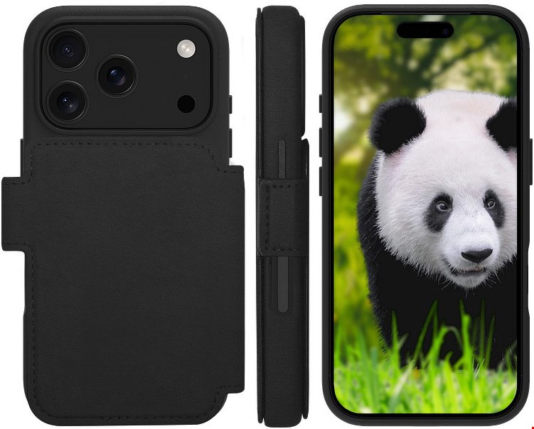 DBramante1928 Lynge iPhone 17 Pro Book Case Leder mit MagSafe Schwarz