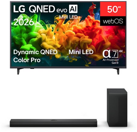 Image of 50QNED8EB3F 126 cm (50") QNED evo MiniLED AI TV inkl. DS70TY Soundbar + Subwoofer