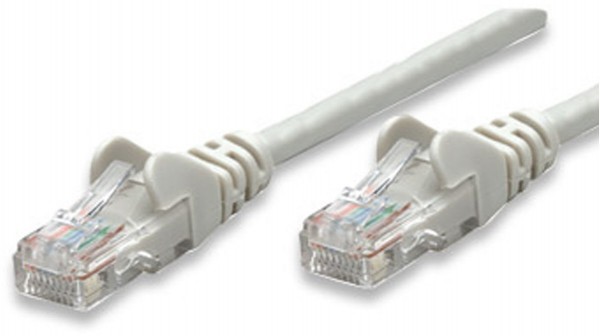 Patchkabel RJ45 U/UTP Cat6 (5 m) grau Hebelschutz