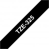 TZE-325 Schriftband lamin. (9mm) schwarz/weiss