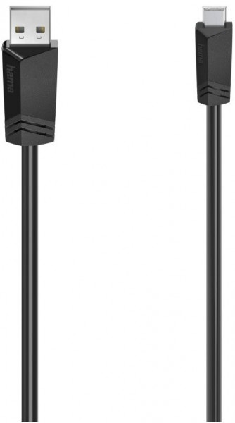 Mini-USB 2.0 Kabel (0,75m) schwarz/silber