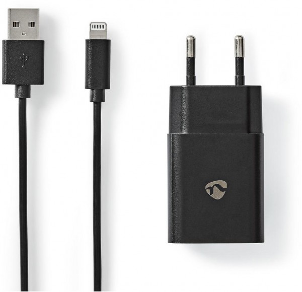 WCHAL242ABK Netzladegerät 2,4 A mit Lightning Kabel schwarz