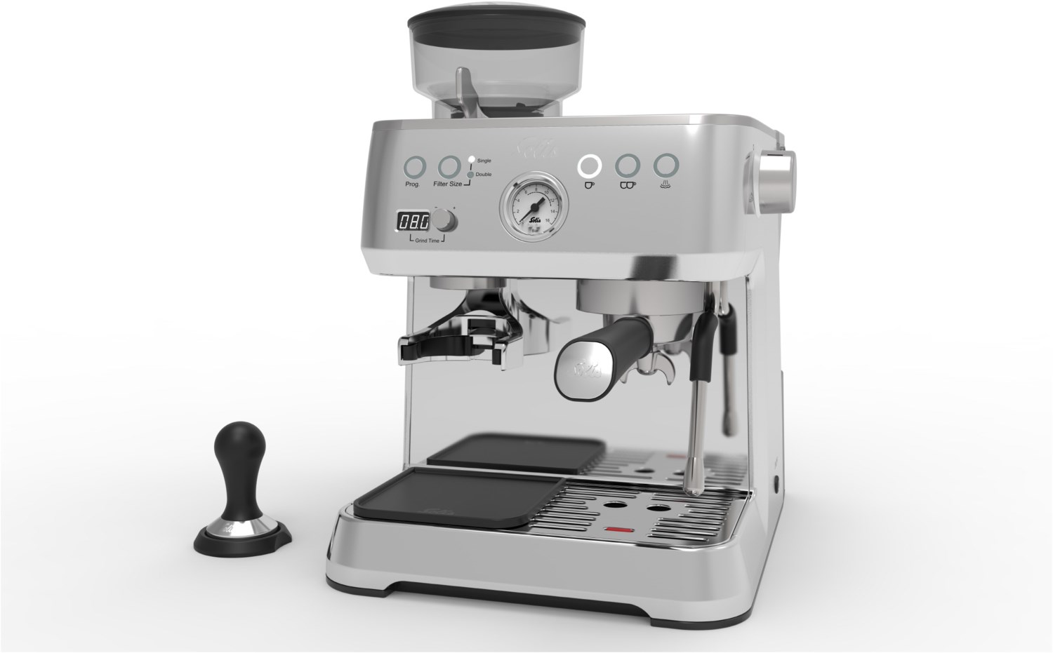 Image of Grind & infuse Perfetta Typ 1019 Siebträgermaschine edelstahl, 16 bar, 2,6 l