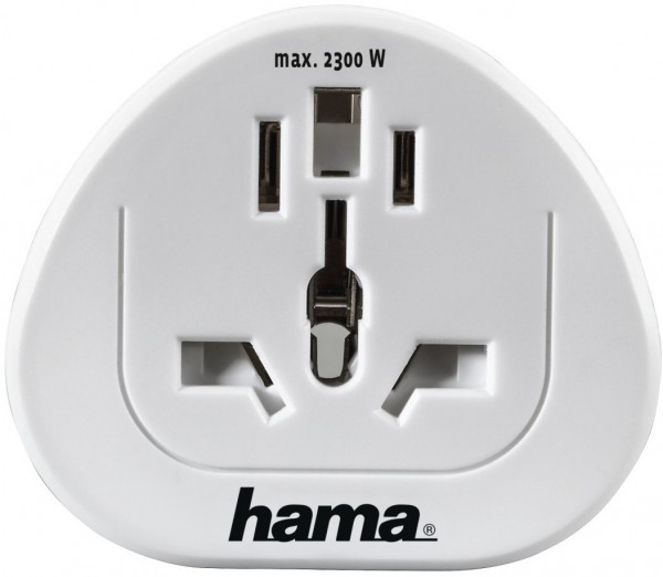 Reisestecker Universal Deutsch Schutzkontakt weiß