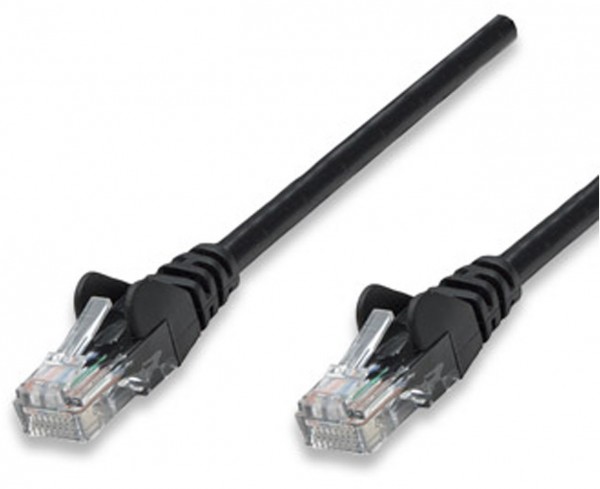 Patchkabel RJ45 U/UTP Cat5e (10 m) schwarz Hebelschutz