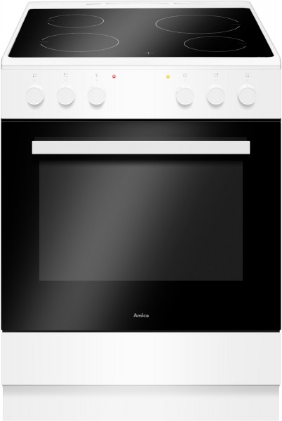 SHC 913 011 W Elektroherd mit Glaskeramikfeld weiß, 65 l, schnelles Vorheizen, 60 cm breit, A, 4 Kochzonen