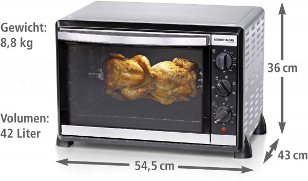 ROMMELSBACHER Mini-Backofen BGS 1500 6 Funktionen 30L Backraum