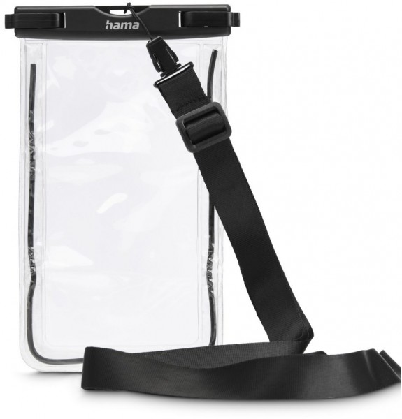 Wasserdichte Handyhülle bis 6,7" schwarz/transparent