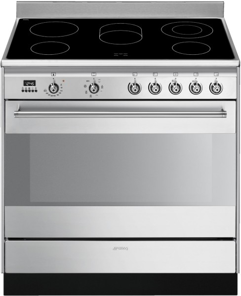 SUK91CMX9 Elektroherd mit Glaskeramikfeld edelstahl, 115 l, 90 cm breit, A, 5 Kochzonen