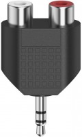 Audio-Kurzadapter 3,5-mm-Klinken-St>2x Cinch-Kupplung schwarz