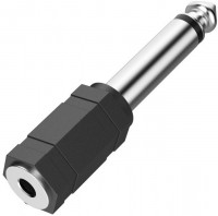 Audio-Adapter 3,5-mm-Kupplung>6,3-mm-Stecker schwarz