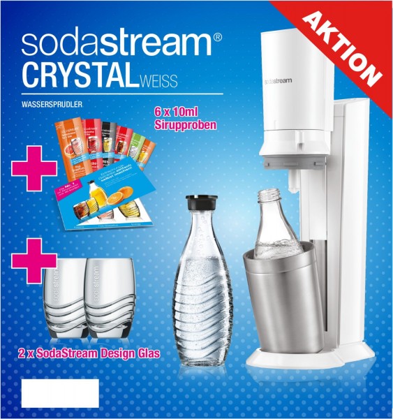 SodaStream Crystal 2.0 Promopack Trinkwasser-Sprudler weiß