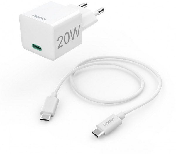 Schnellladegerät (20W) mit Ladekabel (1m) weiß
