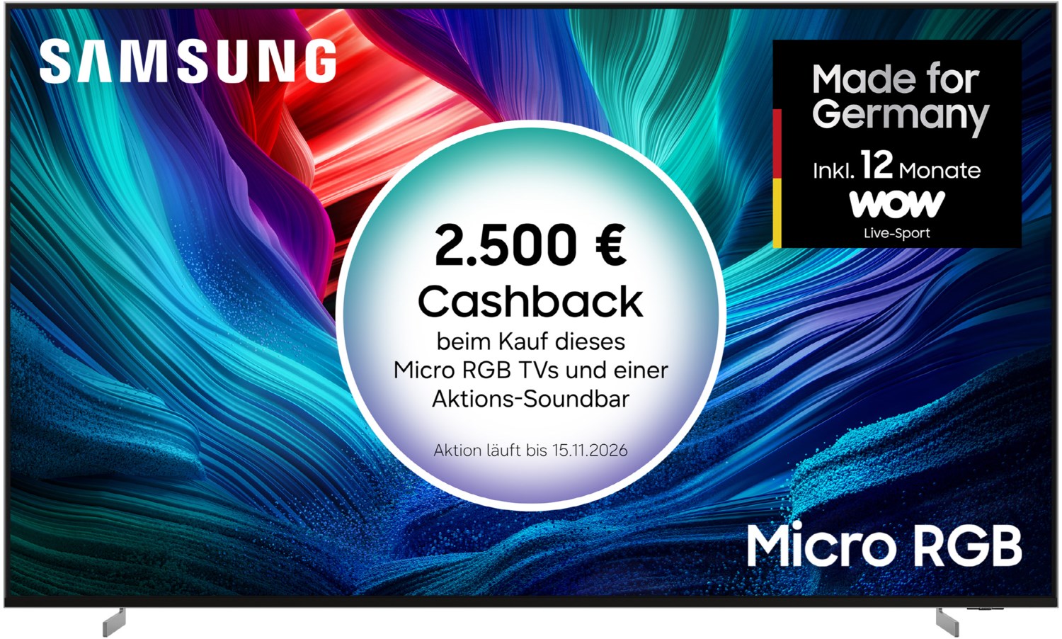 MRE115MR95F 290 cm (115") Micro RGB Vision AI Smart TV carbonsilber, 4K Ultra HD, LCD, 120 Hz, Sprachsteuerung