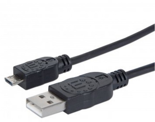 USB St. > USB Micro-B St. (1,8m) Kabel schwarz