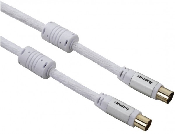 Koax-Stecker - Koax-Kupplung (2m) weiss
