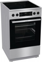 GECS5C70XPA Elektroherd mit Glaskeramikfeld edelstahl, Pizza-Stufe, schnelles Vorheizen, Rückwand katalytisch beschichtet, 50 cm breit, A, 4 Kochzonen