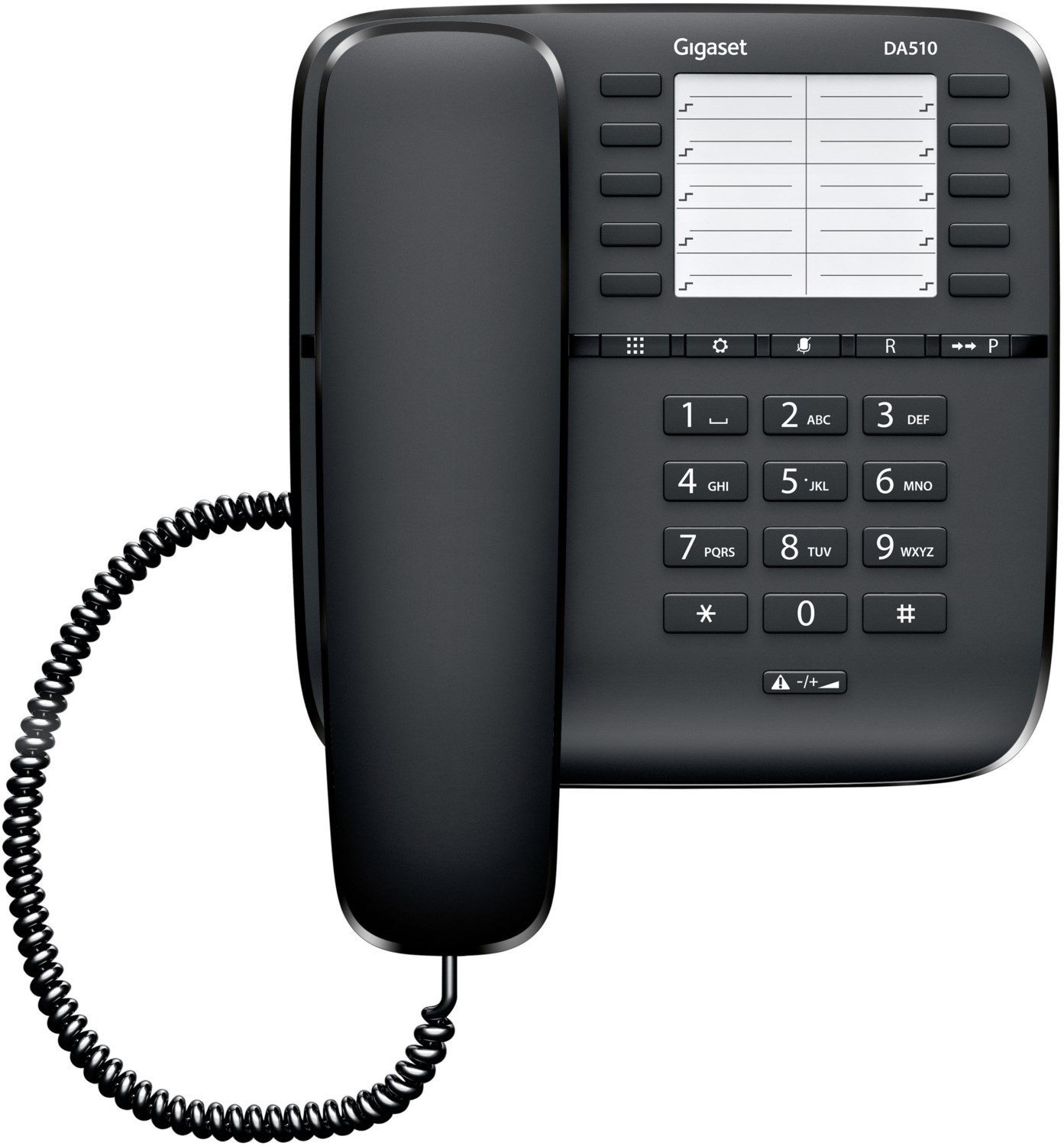 Schwarz 1 Stück Trimline Telefon mit telefonleitung Schnurgebundenes Festnetztelefon wandmontiert Bürotelefon FSK/DTMF Anruferanzeige Lautstärke verstellbar 