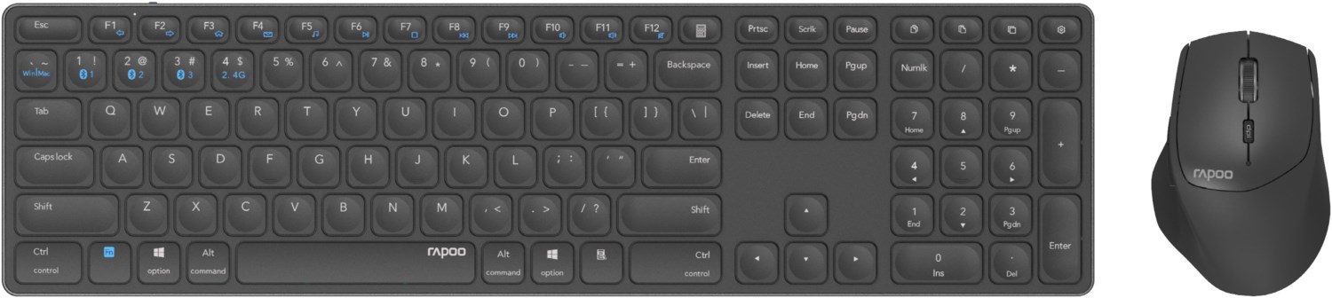 9800M Set (DE) Kabelloses Tastatur-Set dunkelgrau