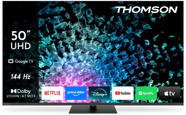 50MG7C15 126 cm (50") Mini LED-TV schwarz, 4K Ultra HD, Smart-TV, HDR-Wiedergabe, 144 Hz, DVB-T2/DVB-C/DVB-S2, Sprachsteuerung