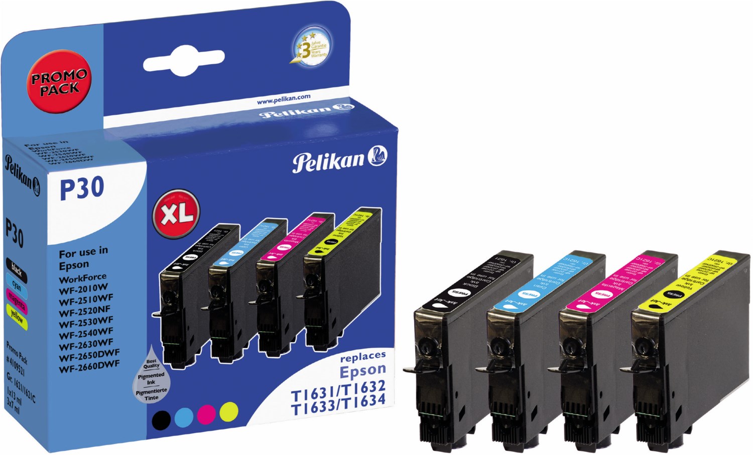 P30 Tinten-Multipack ersetzt Epson T16364010 4-farbig