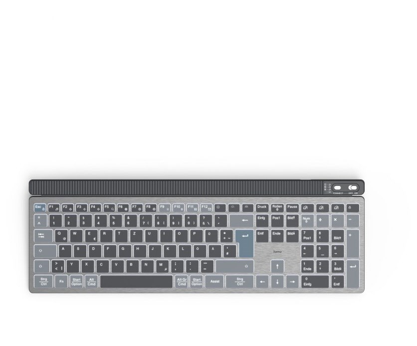 Image of Hama Multi-Device-Tastatur WK-750 Kabellos Beleuchtet Schwarz