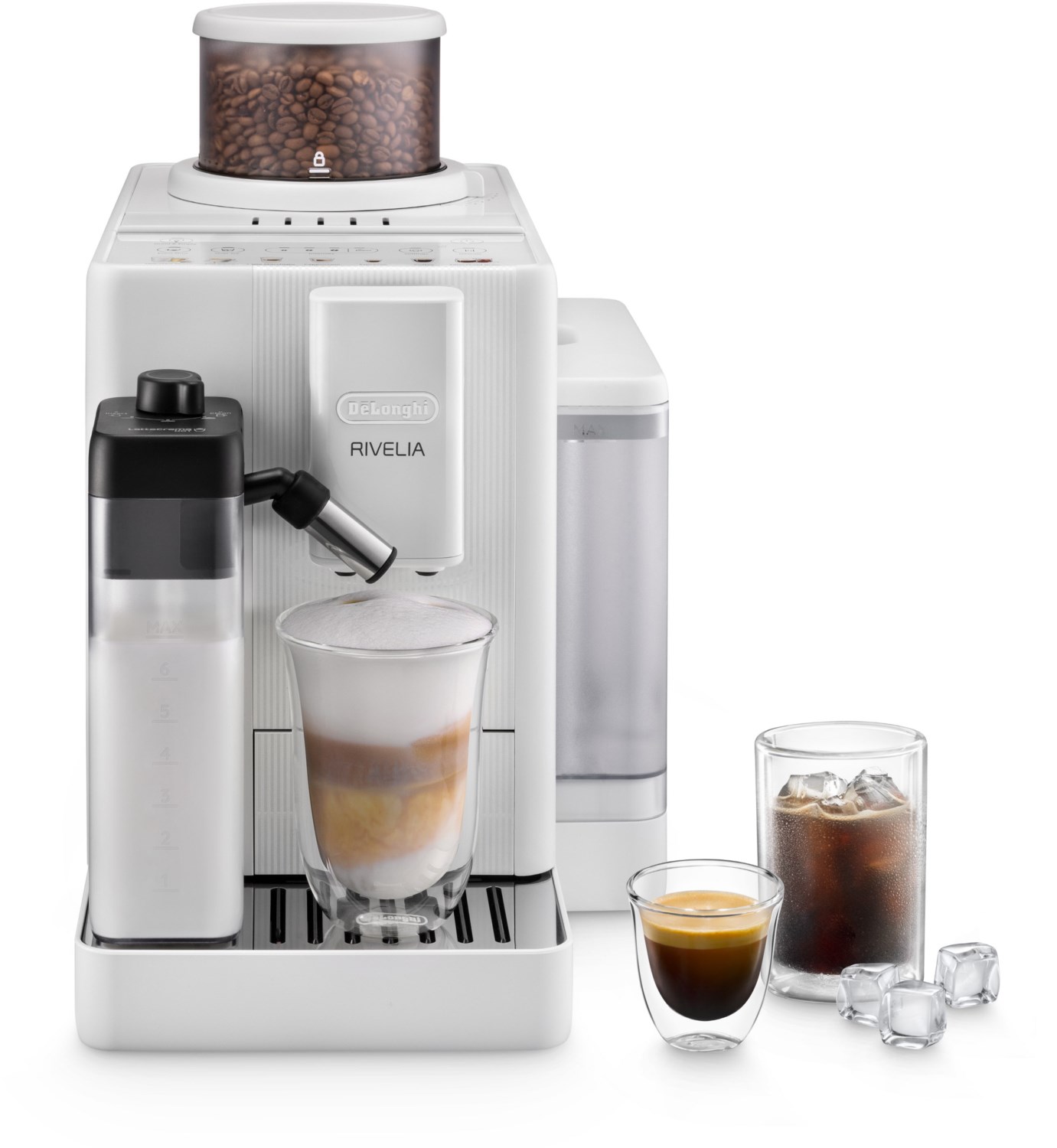 EXAM420.55.WXL Rivelia Start Kaffee-Vollautomat arctic white, Stahl-Kegel-Mahlwerk, 15 bar, 1,4 l