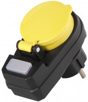 Schuko Adapter mit Schalter schwarz