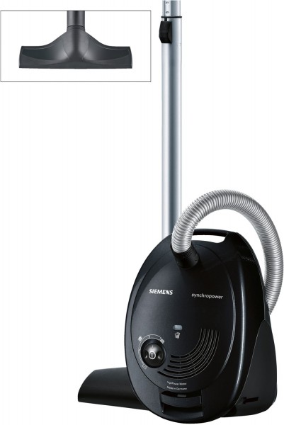 VS06A212 Bodenstaubsauger schwarz, mit Beutel, 4 l Staubvolumen, 9 m Reichweite, Hartboden-Düse