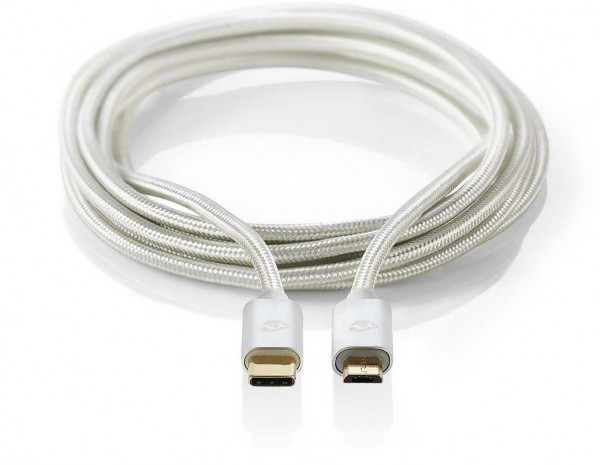 CCTB60650AL30 USB 2.0-Kabel (3m) aluminium Typ C-Stecker>Micro-B-Stecker
