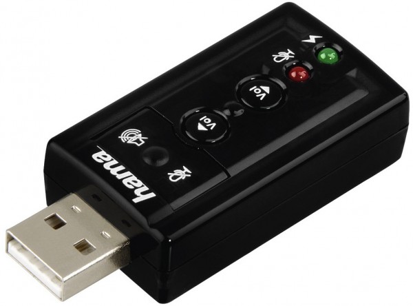USB-Soundkarte 7.1 Surround schwarz