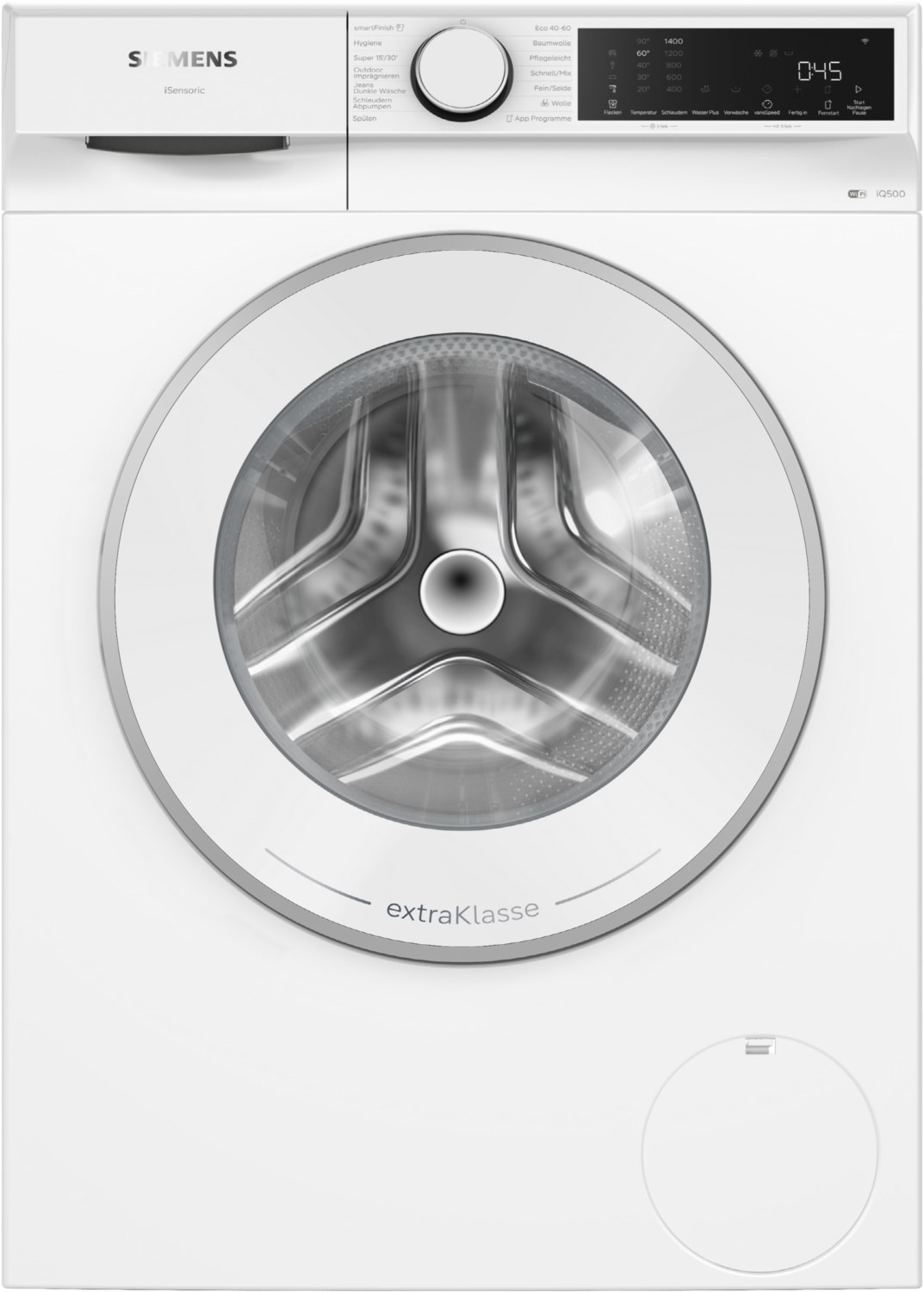 WG44B2071 Stand-Waschmaschine-Frontlader weiss, 9 kg, 1400 U/min, iQ700, 69 dBA