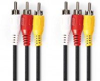 CVGP24300BK15 Composite-Kbl. (1,5m) 3x Cinch-Stecker>3x Cinch-Stecker schwarz