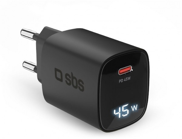 USB Type-C LCD GaN Ladegerät (45W) schwarz