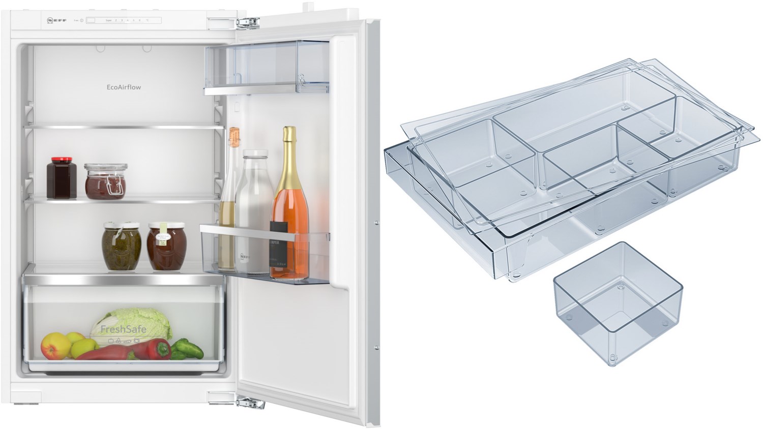 KMK88F1 Einbau-Kühlschrank bestehend aus KI1212FE0 + KS1870Z0 weiß