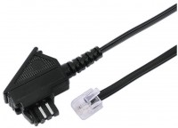 TAE-N-Steck.>Modul.-Steck. 6P4C, 3m Telefonkabel schwarz