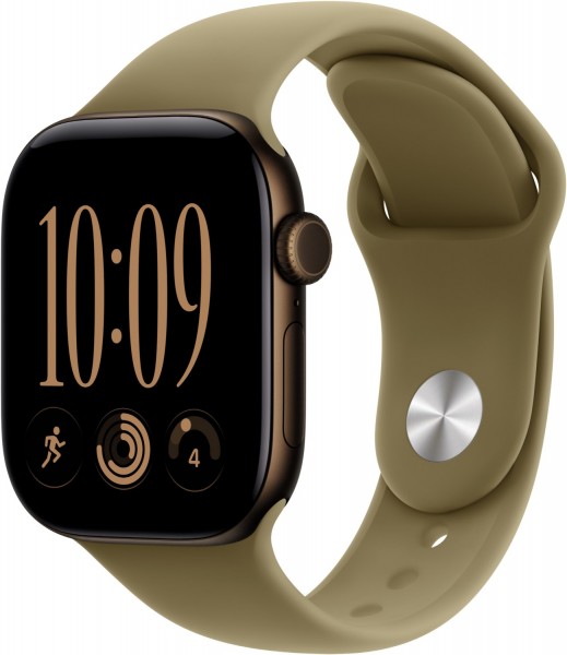 Apple Watch Series 12 (42mm) GPS Smartwatch Alu mit Sportarmband M/L dunkelbronze/oliv